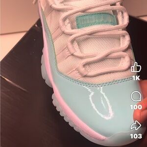 Nike White and Light Blue Women's Sneakers